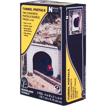 Modelová železnice tunelový portál betonový dvojkolejný Woodland Scenics C1156