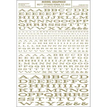 Modelová železnice propisot písmena prodloužená Roman R.R. zlatá Woodland Scenics MG717