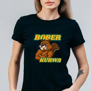 Dámské tričko - Bober kurwa Barva: Černá, Velikost: XL