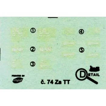 Modelová železnice obtisk Gags/Za ČSD Detail 3074