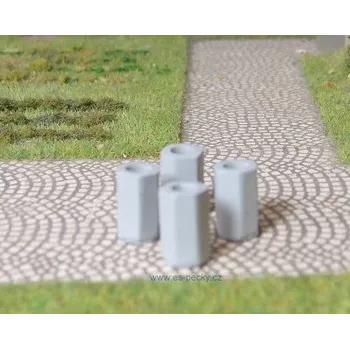 Modelová železnice odpadkové koše z betonu 4ks BDDP 23363