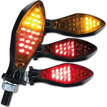 Osvětlení pro motocykl LED blinkry Micro Space, kombinované, čiré sklo, matná černá, M10