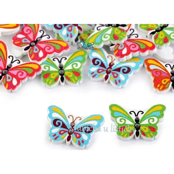 Knoflík Knoflík dřevěný motýl - mix