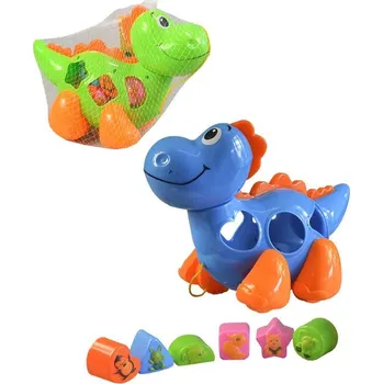 Dinosaurus baby vkládací set s 6 kostkami zvířátka 2 barvy plast