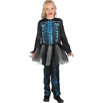 Karnevalový kostým KARNEVAL Šaty kostra vel.L (130-140 cm) 9-12 let KOSTÝM