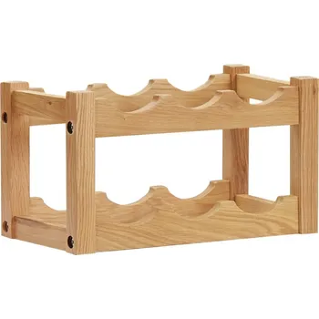 Stojan na víno ZBXL Stojan na víno na 6 lahví 37 x 21 x 21 cm masivní dubové dřevo
