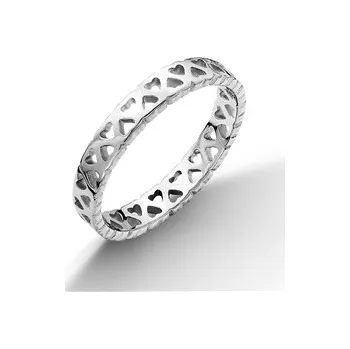 Prsten NB-5034-63 Stříbrný prsten se srdíčky, vel. 63