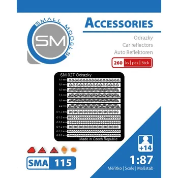 Modelová železnice odrazky (260 ks) sma 115