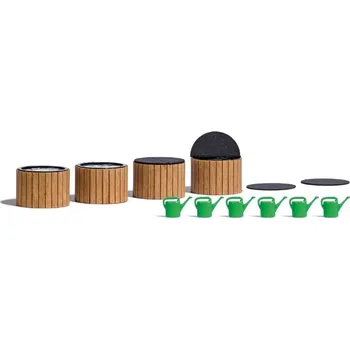 Modelová železnice sud na dešťovou vodu 4 ks s příslušenstvím Busch 1833