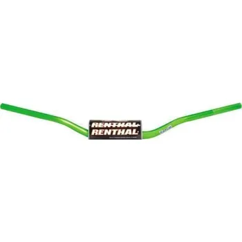 RENTHAL řídítka 1,1/8 CALA 28,6mm MX FATBAR RC HIGH GREEN, barva zelená s protektorem KAWASAKI KLX 450 rok 08-09