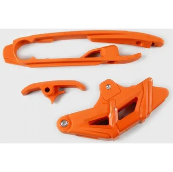 UFO komplet kluzák (KT04065127) + vodítko řetězu (KT04028127) KTM SX/SXF 16-17 (krom SX 250 16), barva oranžová