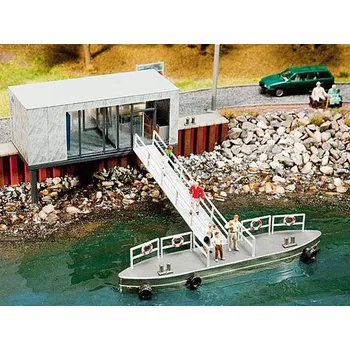 Modelová železnice pokladna s molem výletní lodi Faller 130512