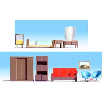 Modelová železnice nábytek ložnice a obývací pokoj Noch 14832