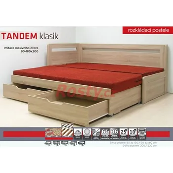 Postel BMB ROZKLÁDACÍ POSTEL TANDEM KLASIK OBLÁ 80/160x185cm