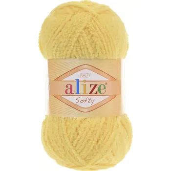 Příze Plyšová příze Alize Softy - světle žlutá 187