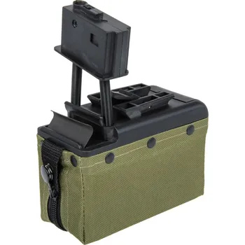 Krabicový zásobník pro M249 - olivový OD, 2000bb, elektrický, A&K