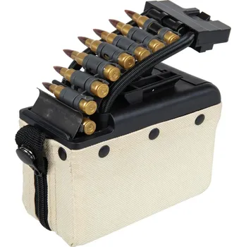 Krabicový zásobník pro M249 s imitací nábojů - pískový TAN, 2000bb, elektrický, A&K