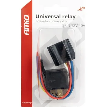 Auto elektroinstalace Univerzální relé s kostkou a kabely AMIO-03510