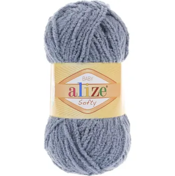 Příze Plyšová příze Alize Softy - šedá 119