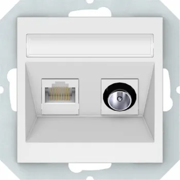 Elektrická zásuvka Anténní a počítačová zásuvka VILMA QR1000, mat. bílá sp.