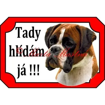 Cedulka boxer německý zlatý s lysinou 2 - Se samolepicí vrstvou