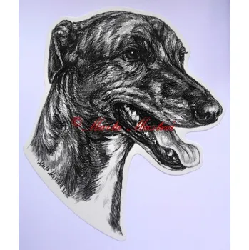 Samolepka greyhound, chrt c518 - Malá - přibližně jako pohlednice