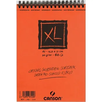 Canson XL Croquis skicák v krouž.vazbě na kratší straně(krémový, A5, 60 archů)