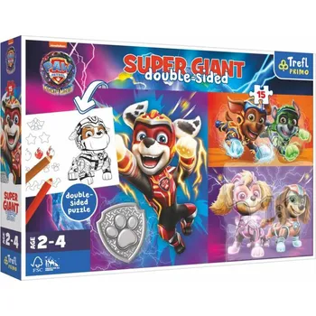 Puzzle Trefl PUZZLE GIANT Oboustranné Paw Patrol 60x40cm 15 dílků skládačka 3v1