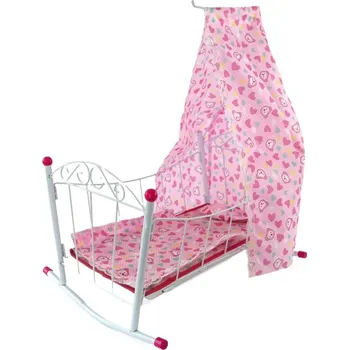 Panenka Mac Toys Postýlka s nebesy set s peřinkou a polštářkem pro panenku miminko