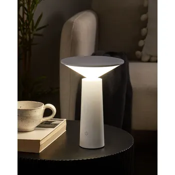 Lampička Stolní lampa bílá kovová vnitřní venkovní moderní styl Beliani