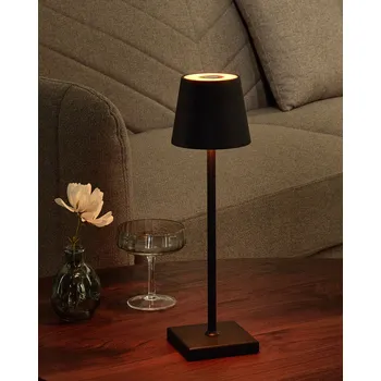 Lampička Stolní lampa černá železná hliníková vnitřní venkovní moderní styl Beliani