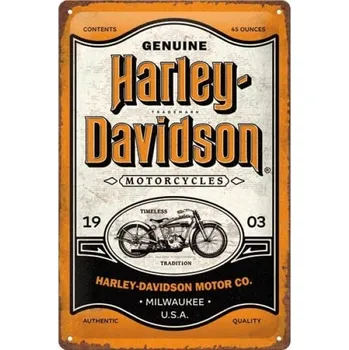 Plechová cedule Plechová cedule Harley-Davidson - Genuine Motorcycles