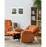 Polohovací křeslo oranžové polyesterové čalounění manuálně nastavitelná opěrka a podnožka retro styl obývací pokoj Beliani