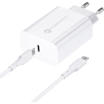Rychlonabíječka Forcell včetně datového kabelu USB-C 25W bílá