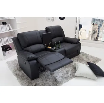 Sedací souprava Luxusní kinosedačka New York černá ekokůže dvoumístná