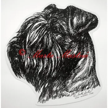 Samolepka knírač - archiv c45 - Malá - přibližně jako pohlednice