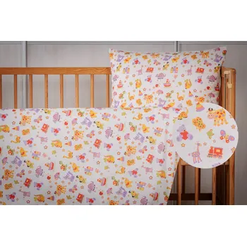 Povlečení JAN peří Luxusní dětské povlečení do postýlky - renforce - barevné hračky - Luxusní dětské povlečení do postýlky - renforce - barevné hračky - 60x45/135x90