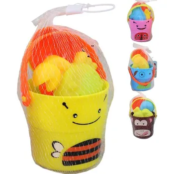 Hračka na písek Pískový set veselý mini kyblík zvířátko s nástroji 5ks 4 druhy na písek