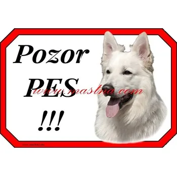 Cedulka bílý švýcarský ovčák dl nr - Bez samolepicí vrstvy