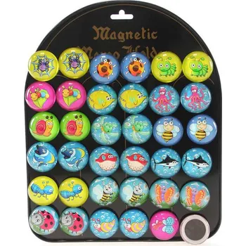 Dětské razítko Magnetky dětské kulaté veselá zvířátka samostatné 3,5cm různé druhy