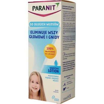 Dětský šampon Paranit Sensitive Lotion tekutý přípravek proti vším a hnidám pro dlouhé vlasy 150 ml