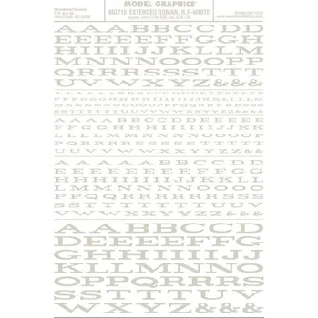 Modelová železnice propisot písmena prodloužená Roman R.R. bílá Woodland Scenics MG716