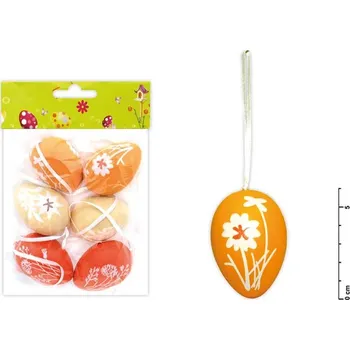 Velikonoční dekorace Vajíčka plast 6cm/6ks mix S150153/A