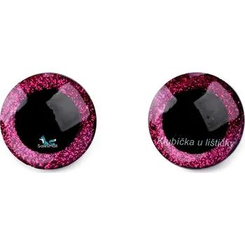 Příze Bezpečnostní očka třpytivá Ø25 mm-pink/1pár/