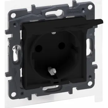 Elektrická zásuvka Zásuvka LEGRAND NILOE STEP, černá, IP44