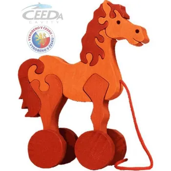 Dřevěná hračka Ceeda DŘEVO Tahací KONÍK (dřevěná hračka) na tahání (tahadlo)