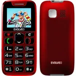 EVOLVEO EasyPhone, mobilní telefon pro seniory s nabíjecím stojánkem, červená
