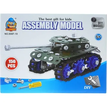 ostatní stavebnice Stavebnice kovová konstruktor Tank 156 dílků set se šroubovákem