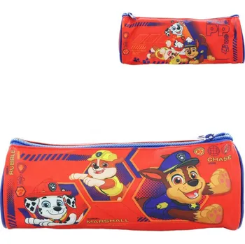 Penál Penál kulatý Tlapková Patrola dětské červené školní pouzdro na zip
