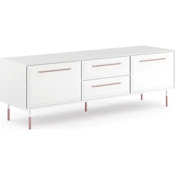 Televizní stolek TV stolek, Rosa Bianca, borovice, bílá, rozměr 177x59x49cm